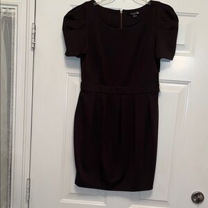 Forever 21 Brown Puff Sleeve Sheath Mini Dress